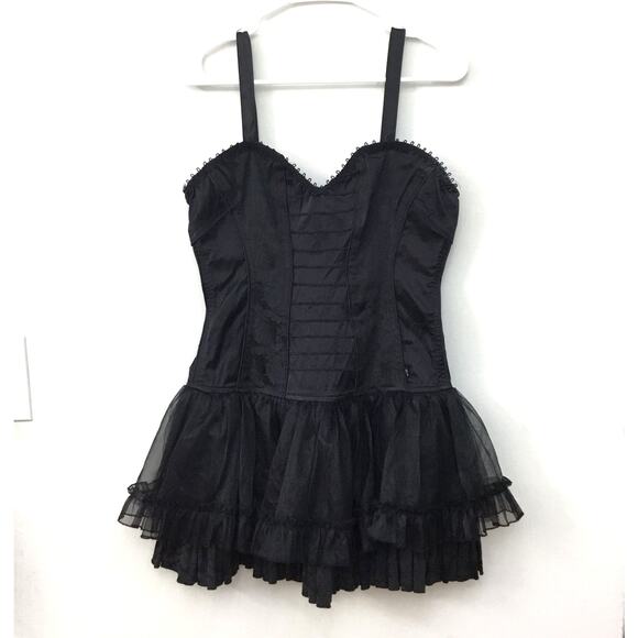 TRIPP NYC Daang Goodman Corset Tutu Pleated Gothic Black Dress  Sz L - Picture 2 of 12